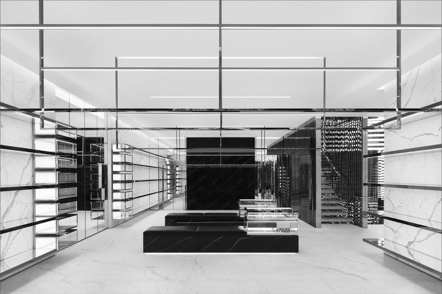 Showroom en blanco y negro